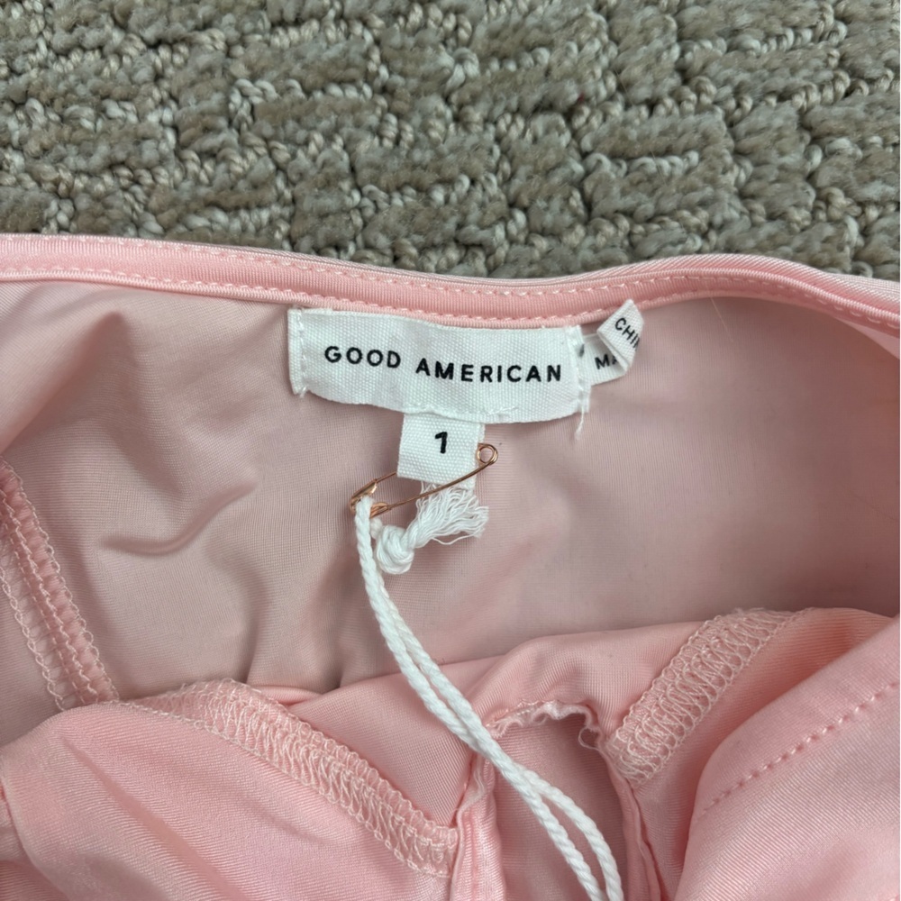 NWT Good American Pink Satin Bodysuit, Size 1 (small) - Picture 3 of 3